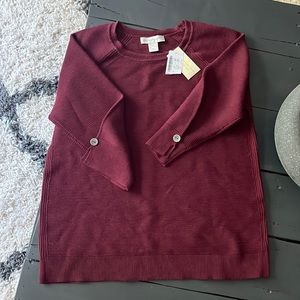 Christopher & Banks crew neck sweater button-cuff